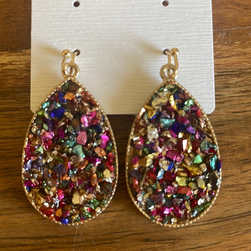 🎉❤️Lillie Multicolor Druzy Teardrop Earrings